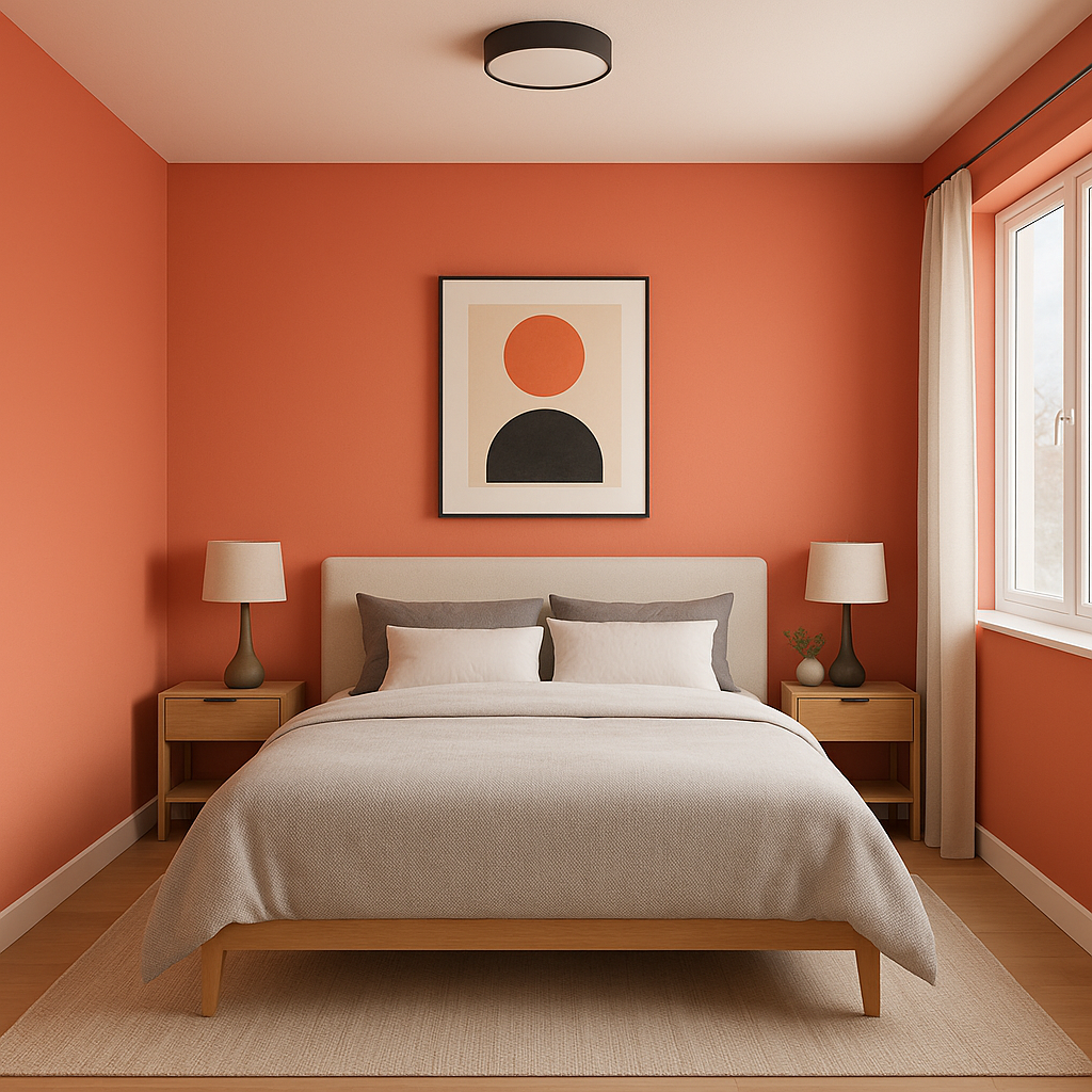 Benjamin Moore All-a-Blaze (1304): A Vibrant, Energizing Red for Bold Interiors.