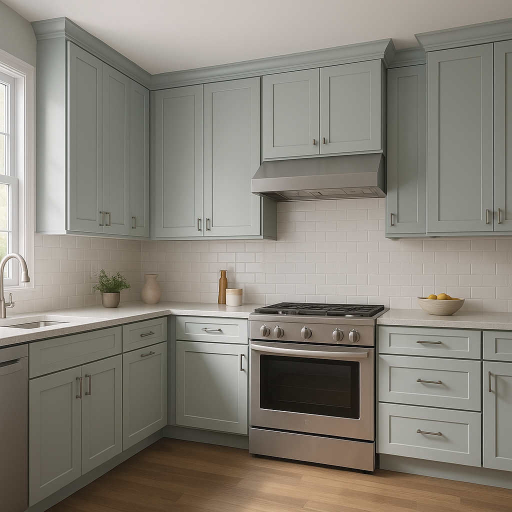 Benjamin Moore Brittany (1633) – A Sophisticated Mid-Tone Gray with Warm Undertones.
