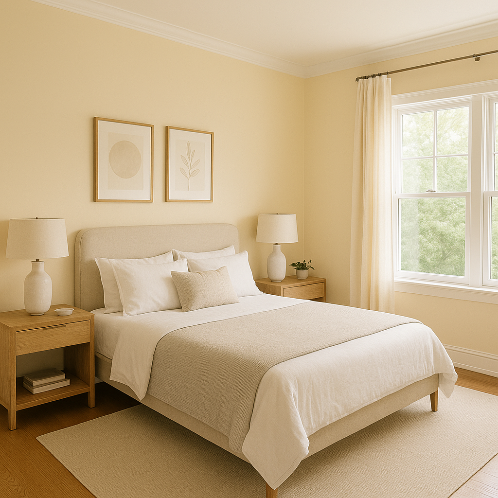 Benjamin Moore Buttermilk (919): A Warm and Versatile Neutral.