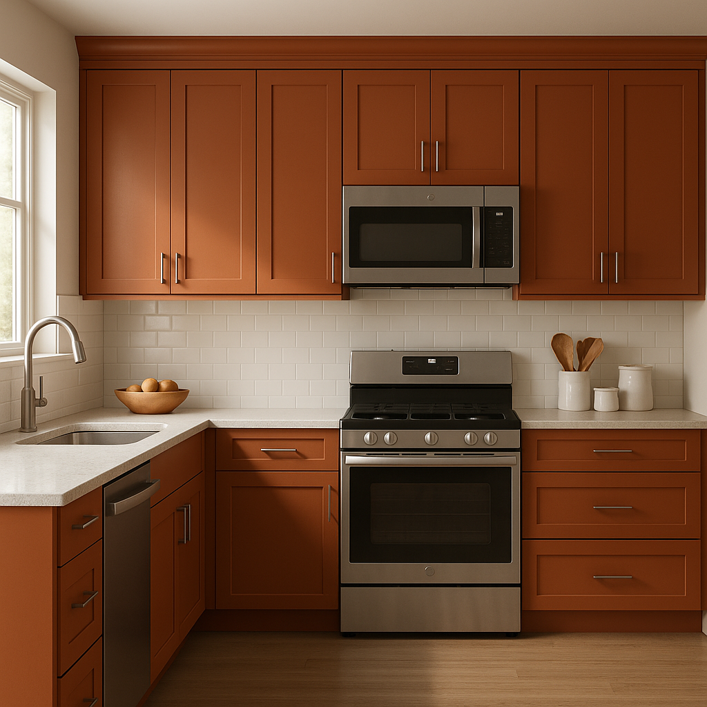 Benjamin Moore Fiery (077): Bold and Energizing Red.