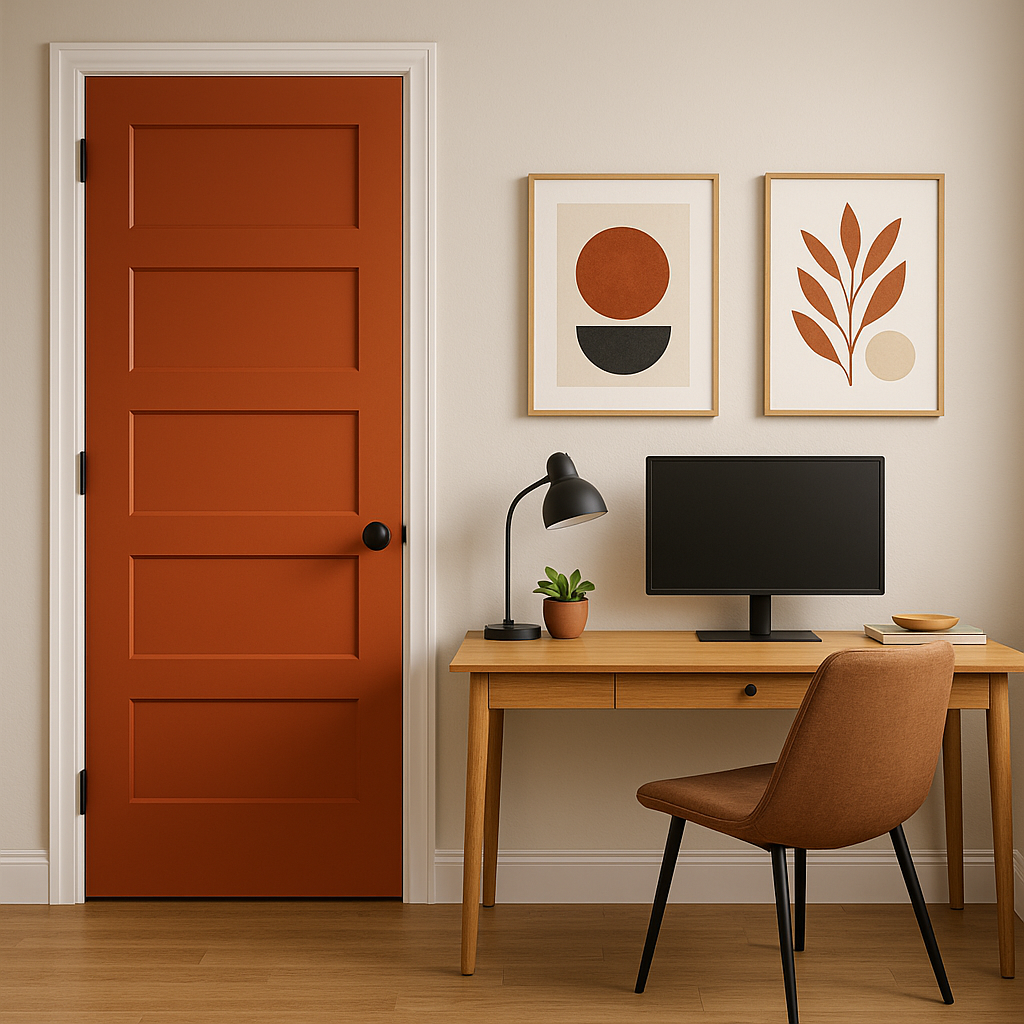 Benjamin Moore Fiery (077): Bold and Energizing Red.