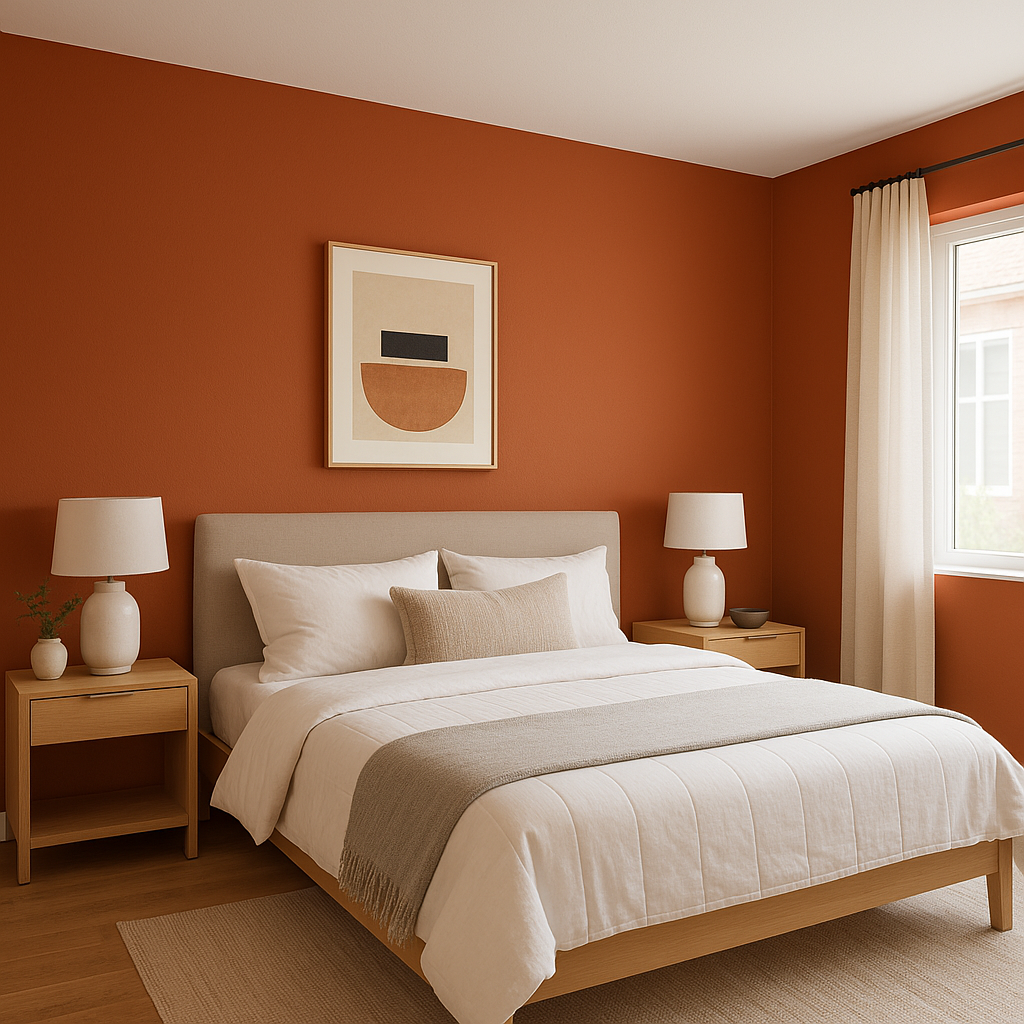 Benjamin Moore Fiery (077): Bold and Energizing Red.