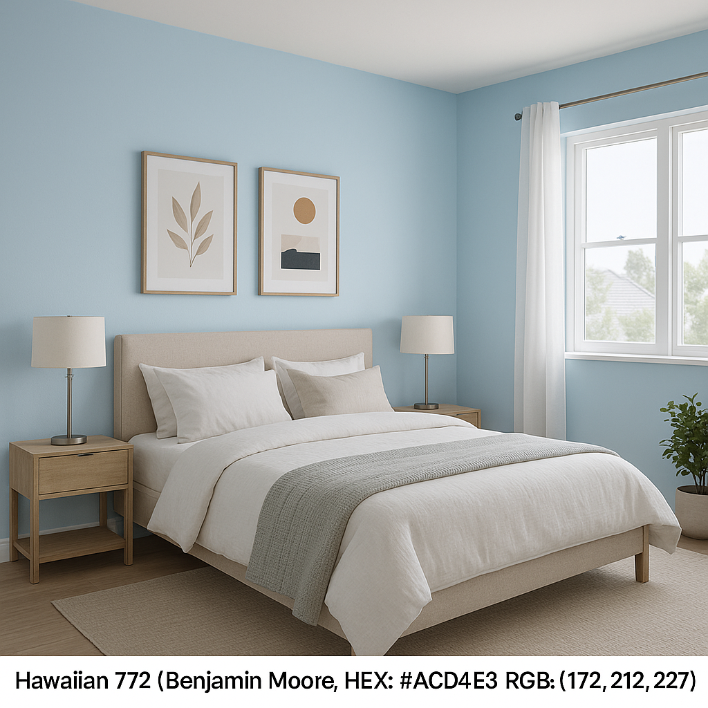 Benjamin Moore Hawaiian (772): A Fresh and Breezy Green for Versatile Spaces.