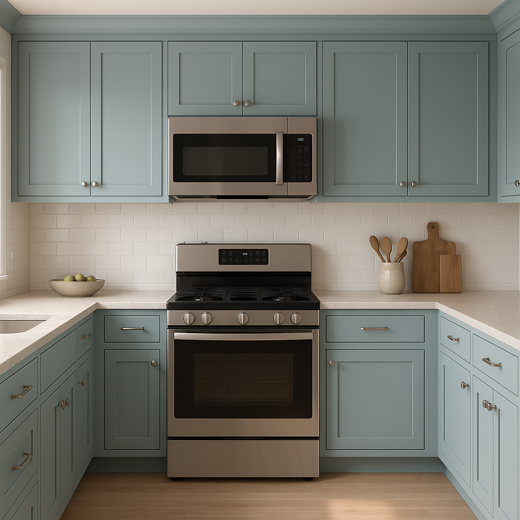 Benjamin Moore Mediterranean (1662): A Timeless, Tranquil Blue-Green Hue.