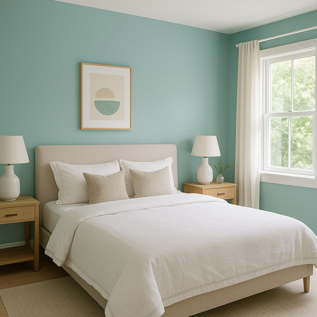 Benjamin Moore Oceanfront (660): A Bold and Elegant Blue-Green Hue.