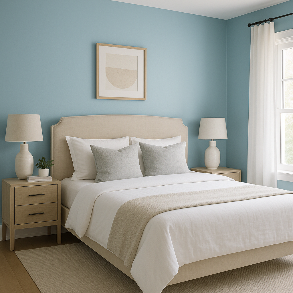 Benjamin Moore Seaside (2054-50): A Breezy Coastal Blue for Timeless Interiors.