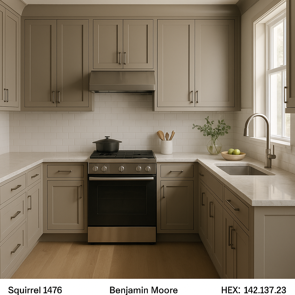 Benjamin Moore Squirrel (1476): A Timeless Neutral with Subtle Undertones.