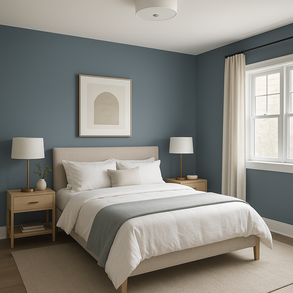 Benjamin Moore Stillwater (1650): A Deep, Sophisticated Hue for Timeless Elegance.