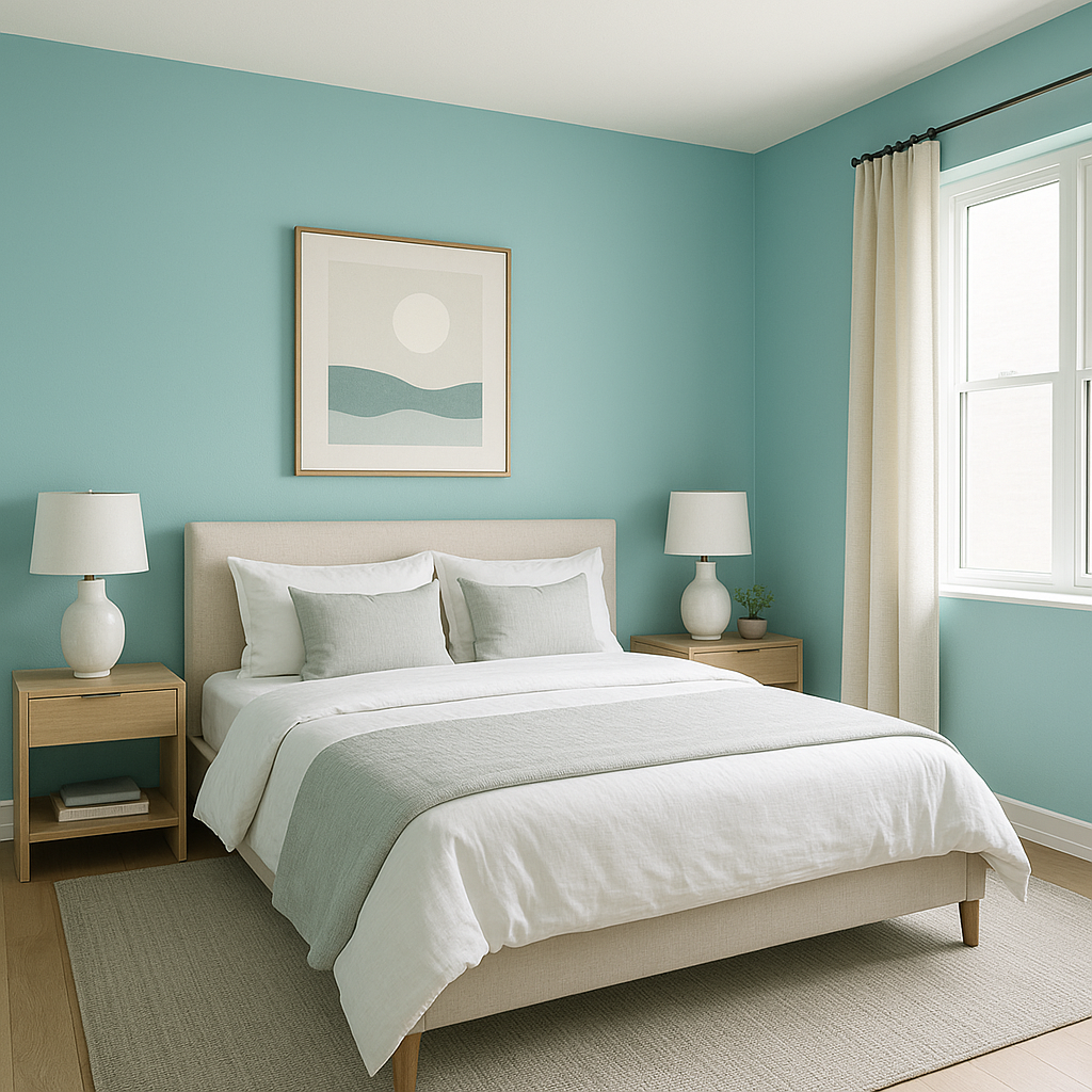 Benjamin Moore Waterfall (2050-50): A Refreshing Blue-Green Hue for Serene Spaces.