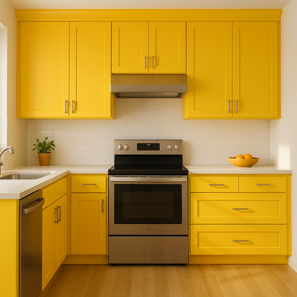 Sherwin-Williams Cheerful (SW 6903): A Vibrant Yellow for Radiant Spaces.