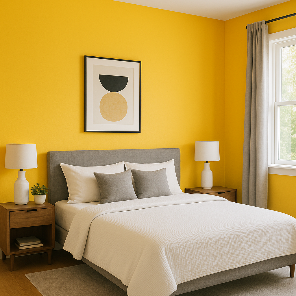 Sherwin-Williams Cheerful (SW 6903): A Vibrant Yellow for Radiant Spaces.