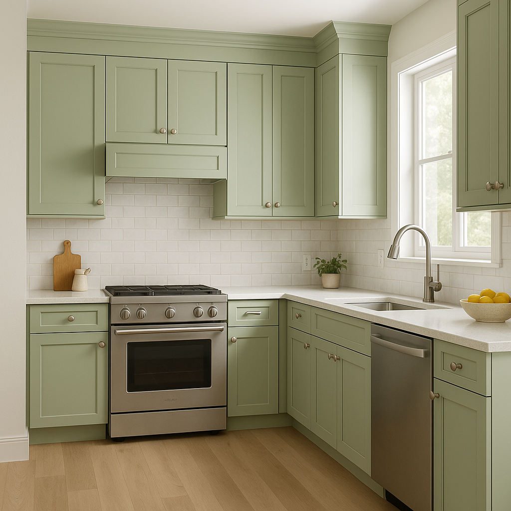 Sherwin-Williams Topiary Tint (SW 6449): A Serene Green for Elevated Spaces.