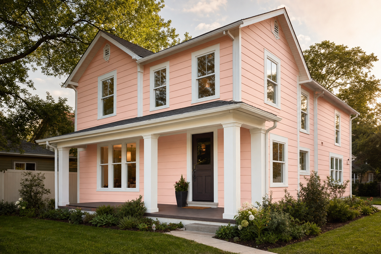 Pink by Benjamin Moore on exterior