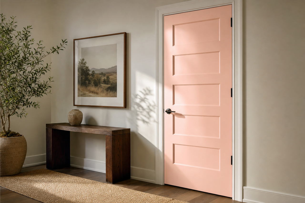 Pink by Benjamin Moore on interior-doors