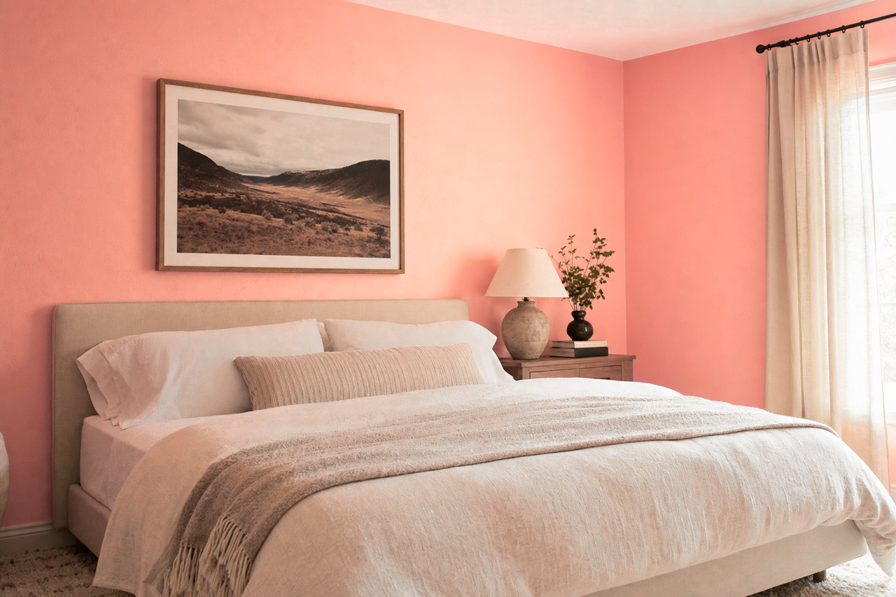 Pink by Benjamin Moore on interiors