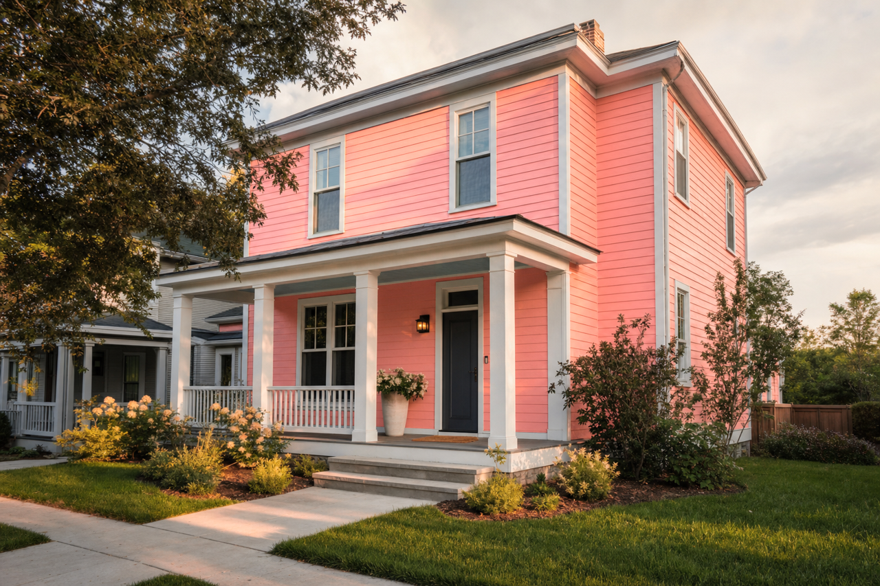 Pink Polka Dot by Benjamin Moore on exterior