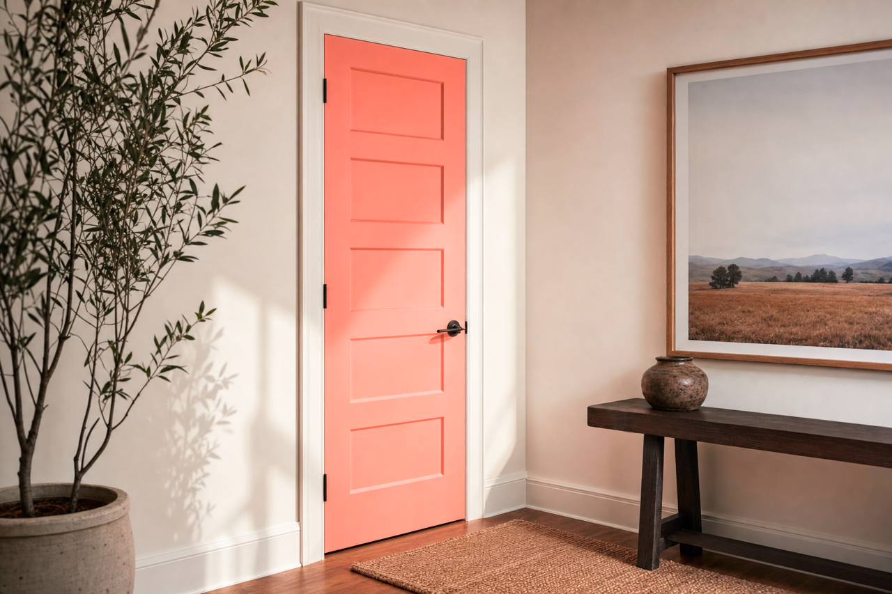 Pink Polka Dot by Benjamin Moore on interior-doors