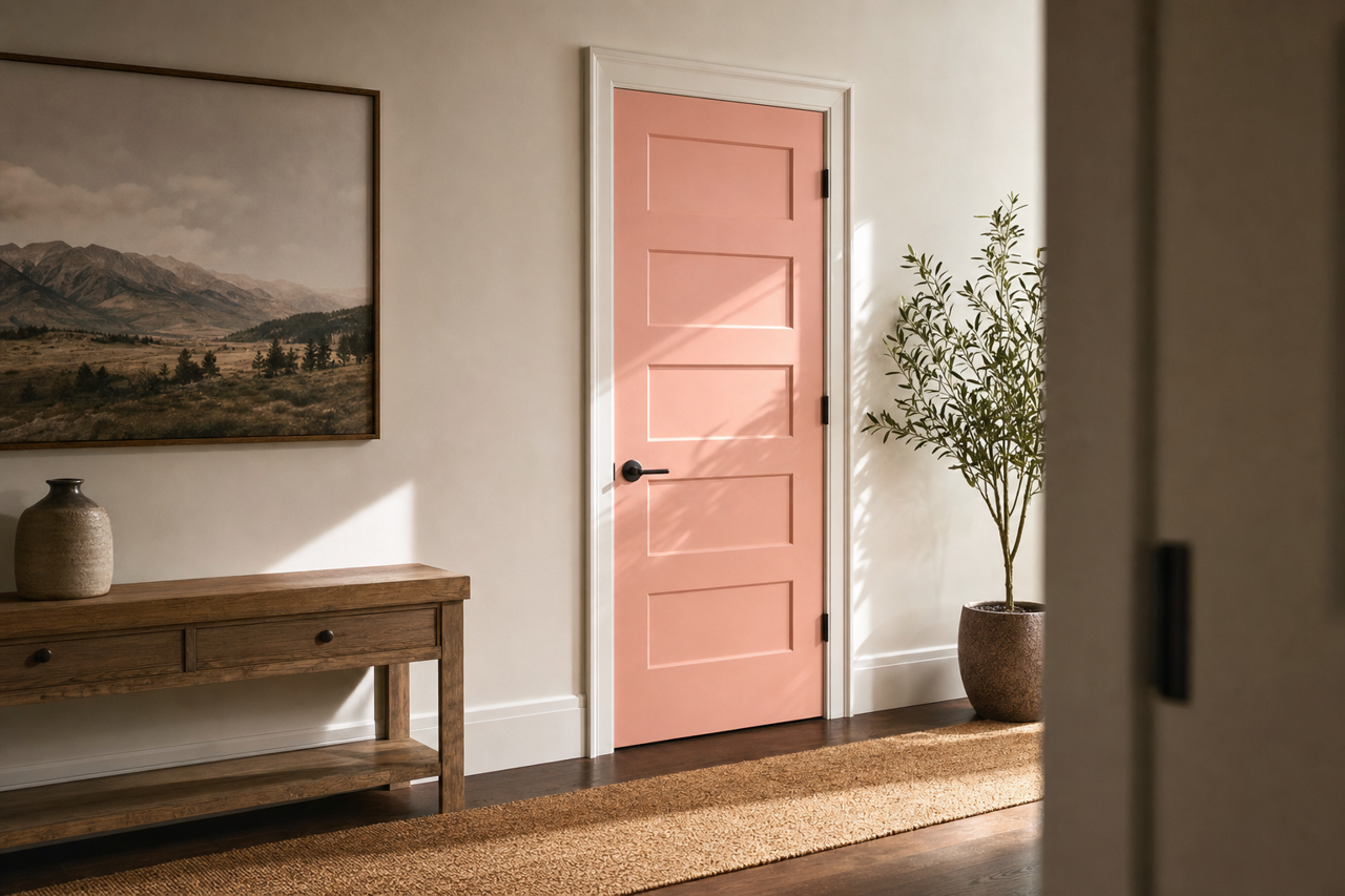Blushing by Benjamin Moore on interior-doors