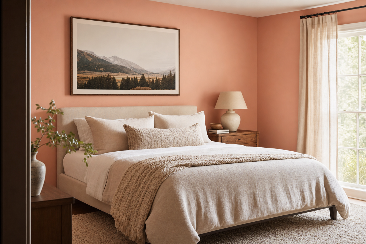Blushing by Benjamin Moore on interiors