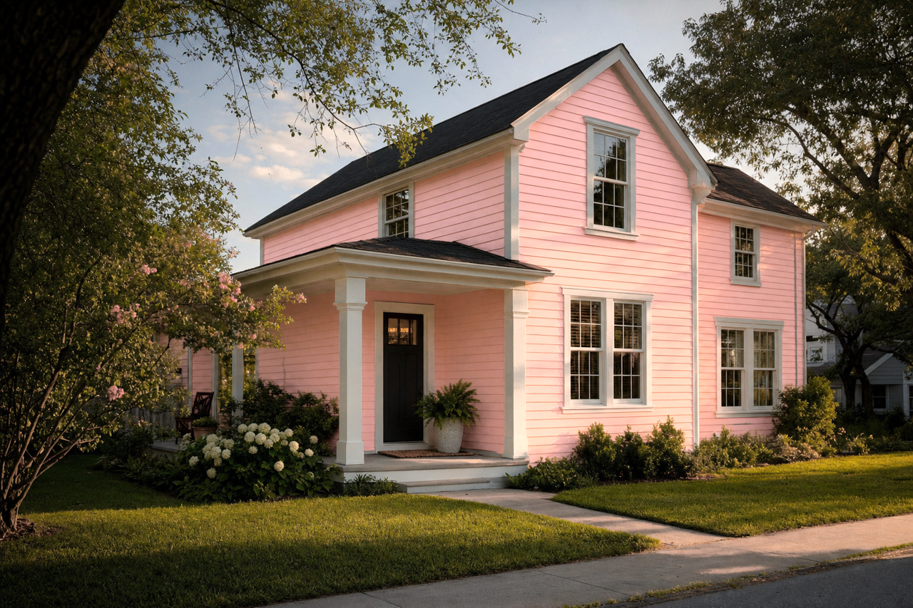 Pink Canopy by Benjamin Moore on exterior