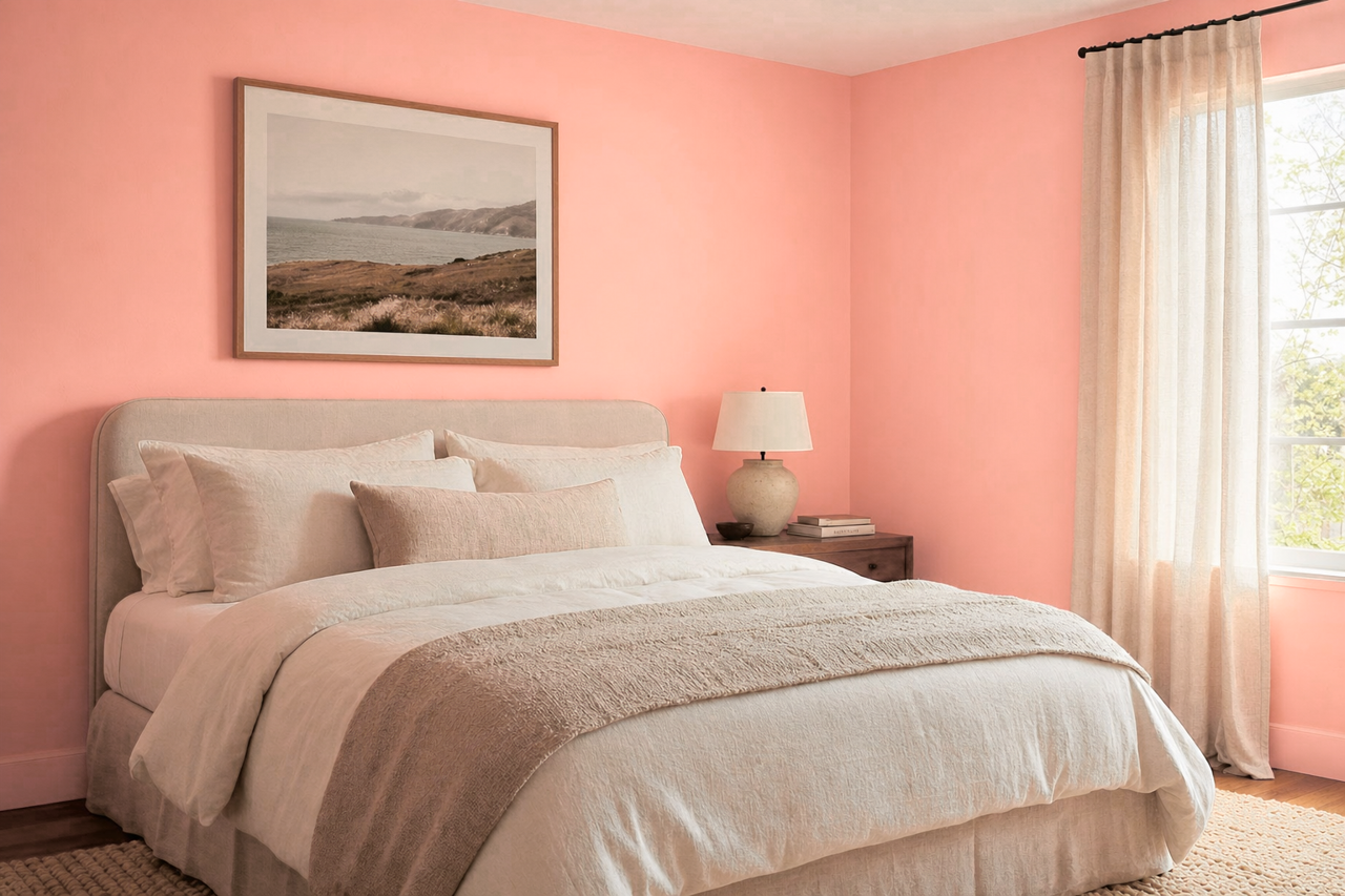 Pink Canopy by Benjamin Moore on interiors