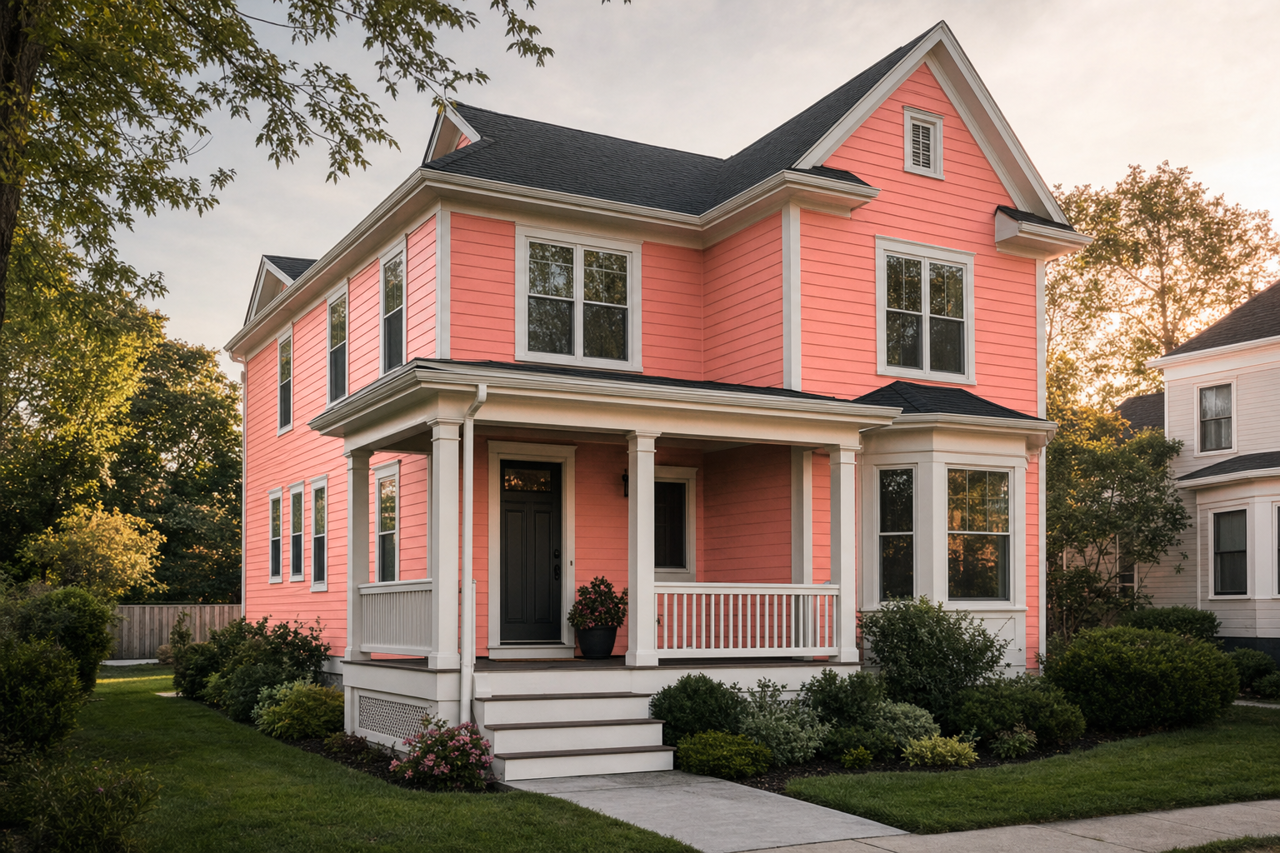 Coral by Benjamin Moore on exterior