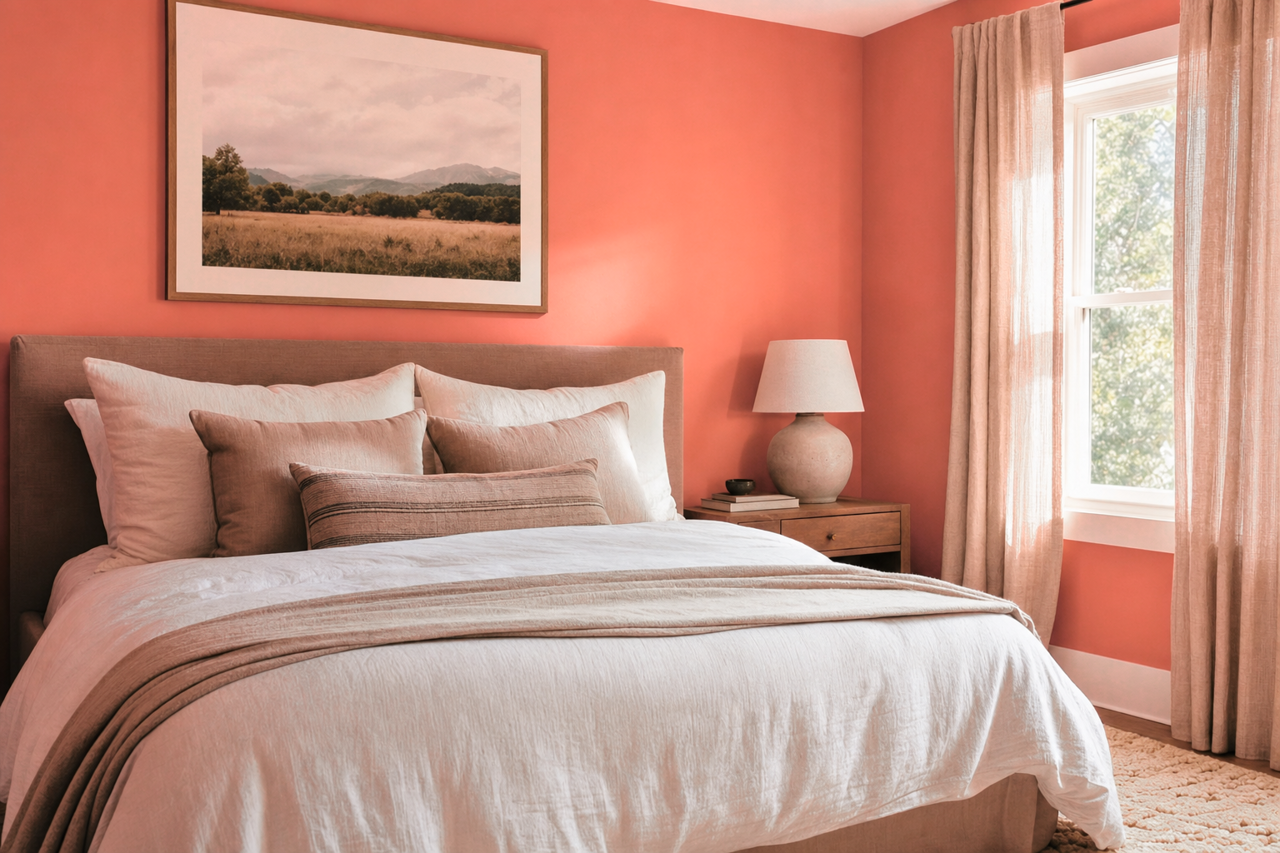 Coral by Benjamin Moore on interiors