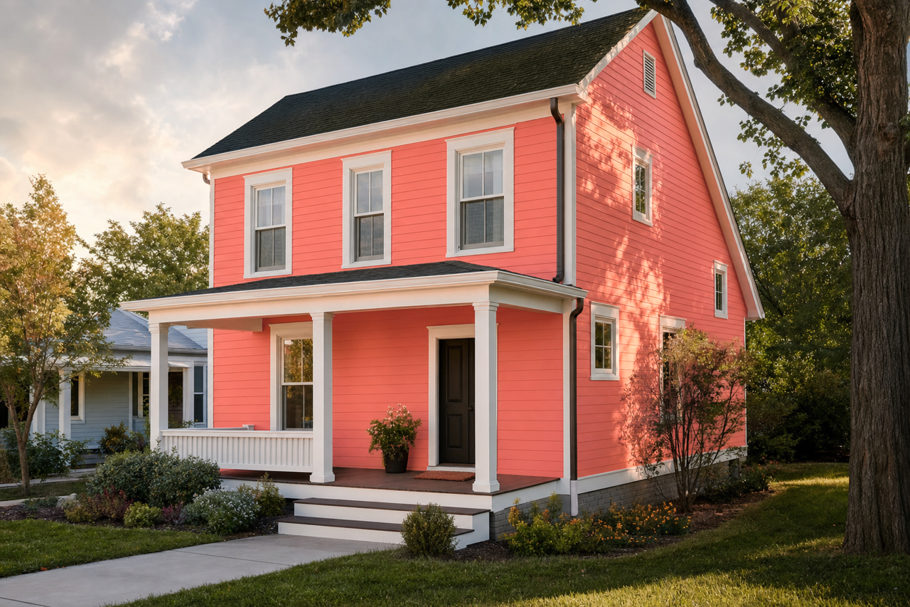 Fan Coral by Benjamin Moore on exterior