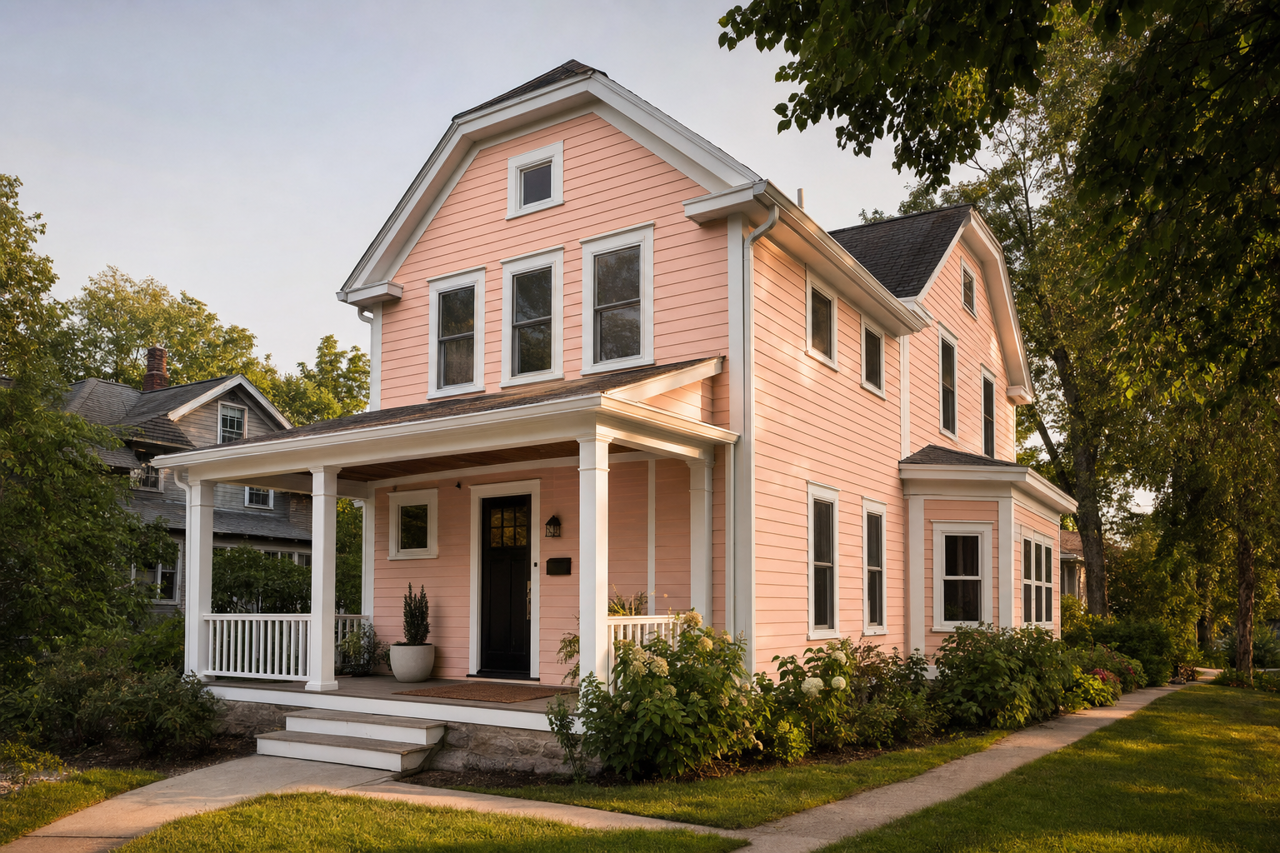 Bermuda Pink by Benjamin Moore on exterior