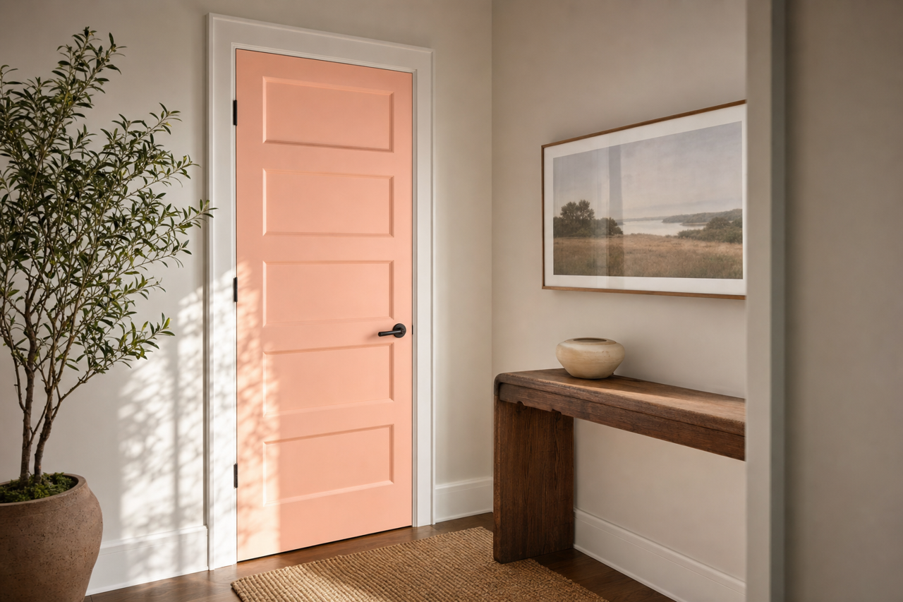 Bermuda Pink by Benjamin Moore on interior-doors