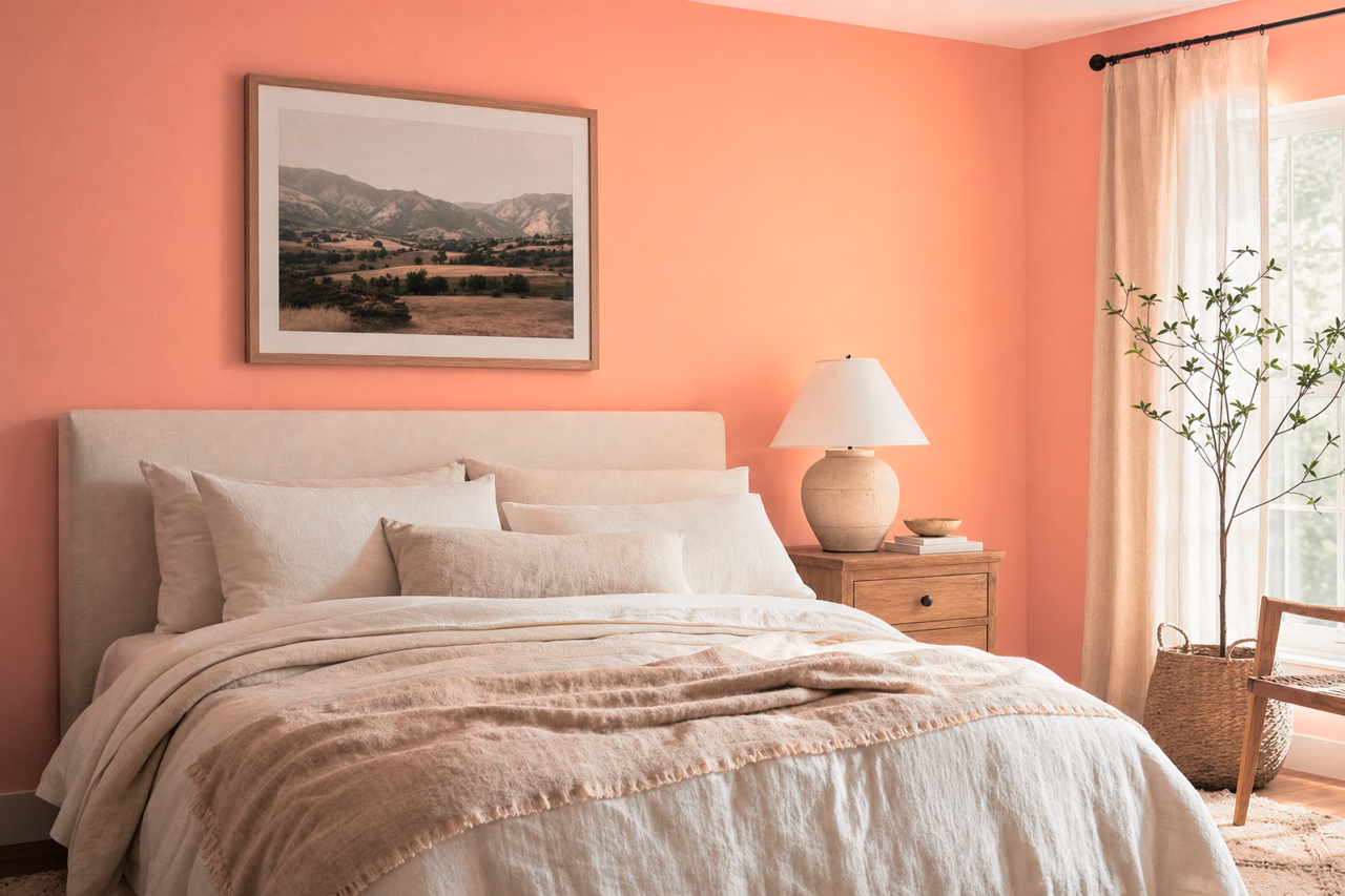 Monticello Peach by Benjamin Moore on interiors