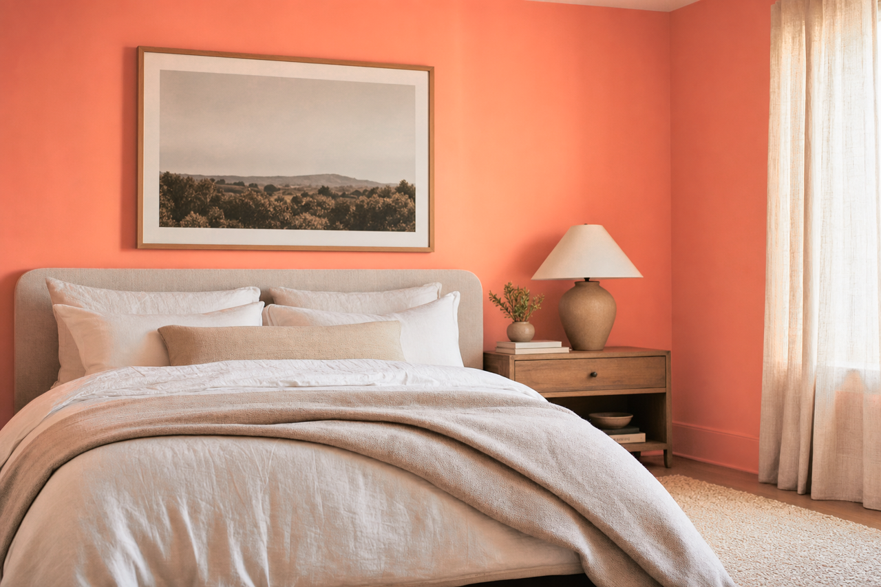 Salmon by Benjamin Moore on interiors