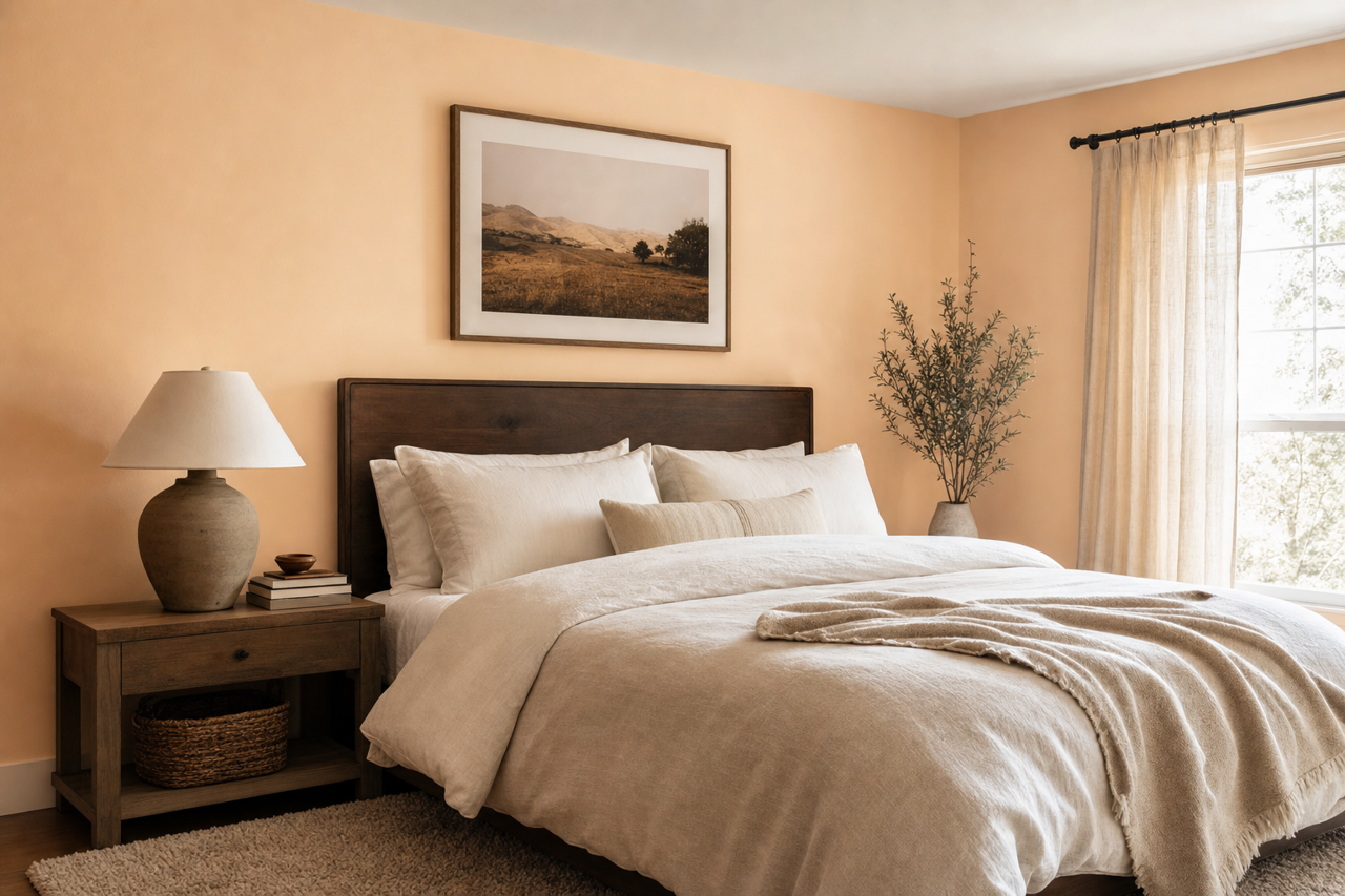Peach Cooler by Benjamin Moore on interiors