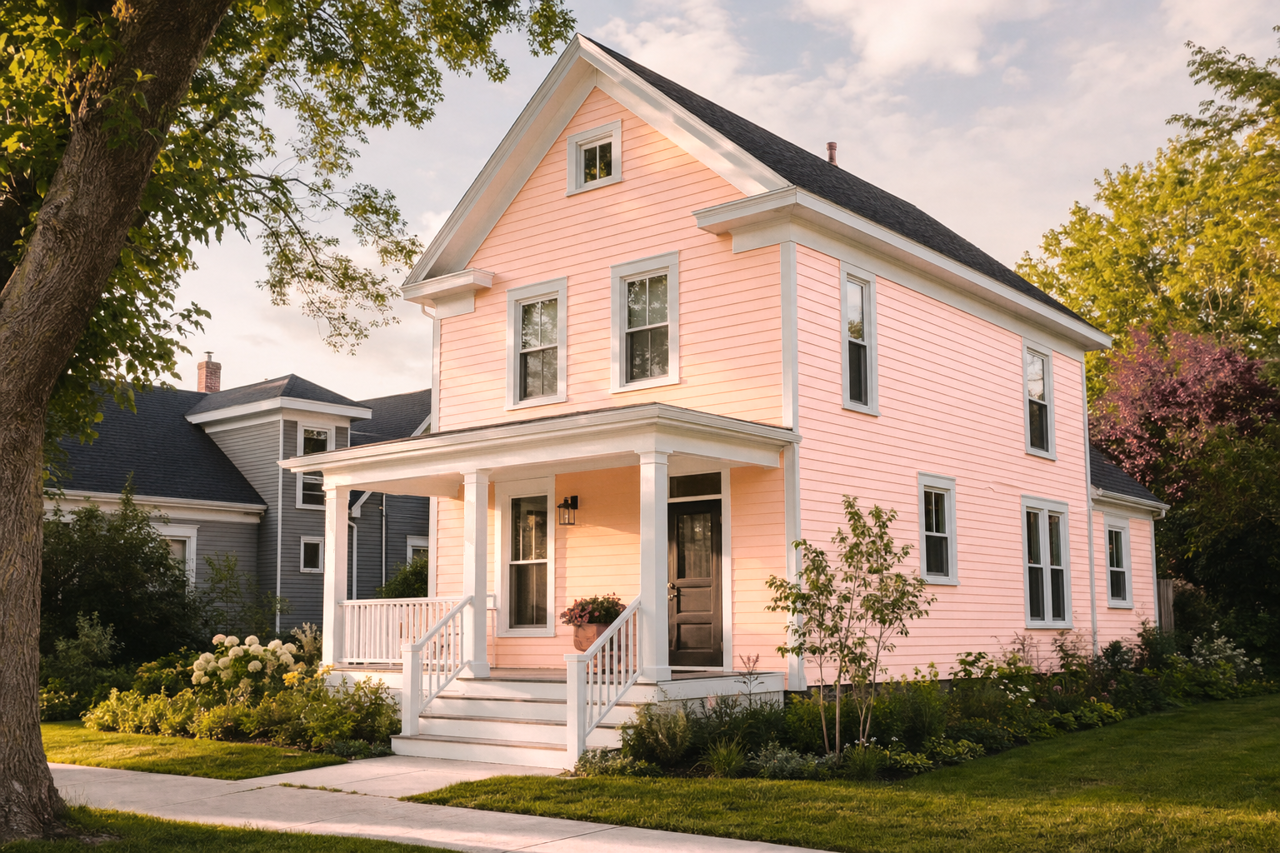 Coral by Benjamin Moore on exterior
