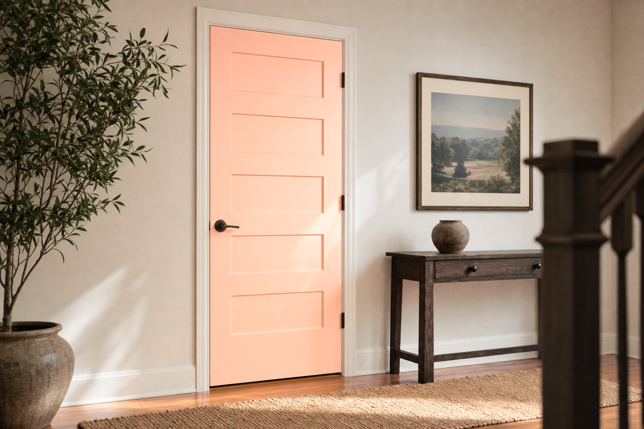 Coral by Benjamin Moore on interior-doors