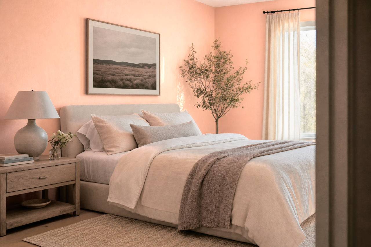 Coral by Benjamin Moore on interiors