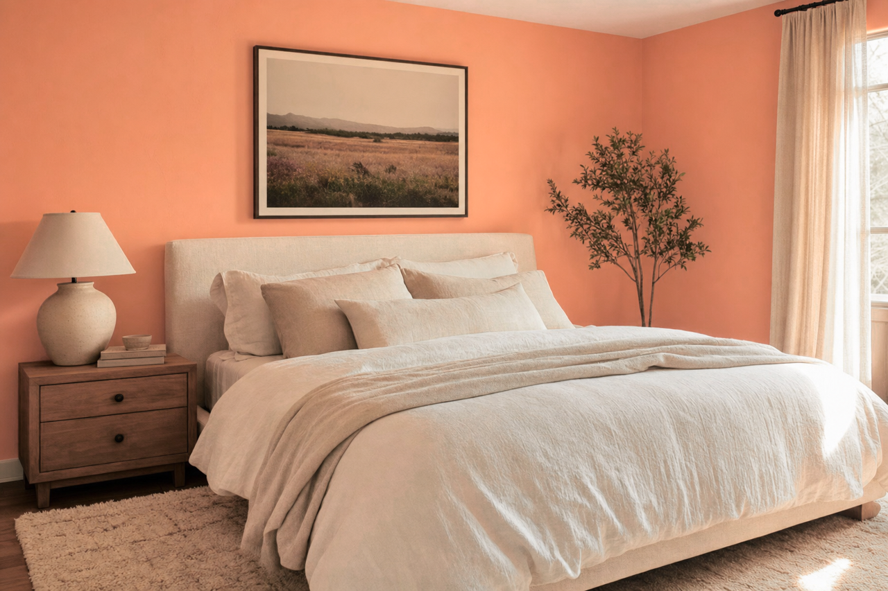Coral Glow by Benjamin Moore on interiors