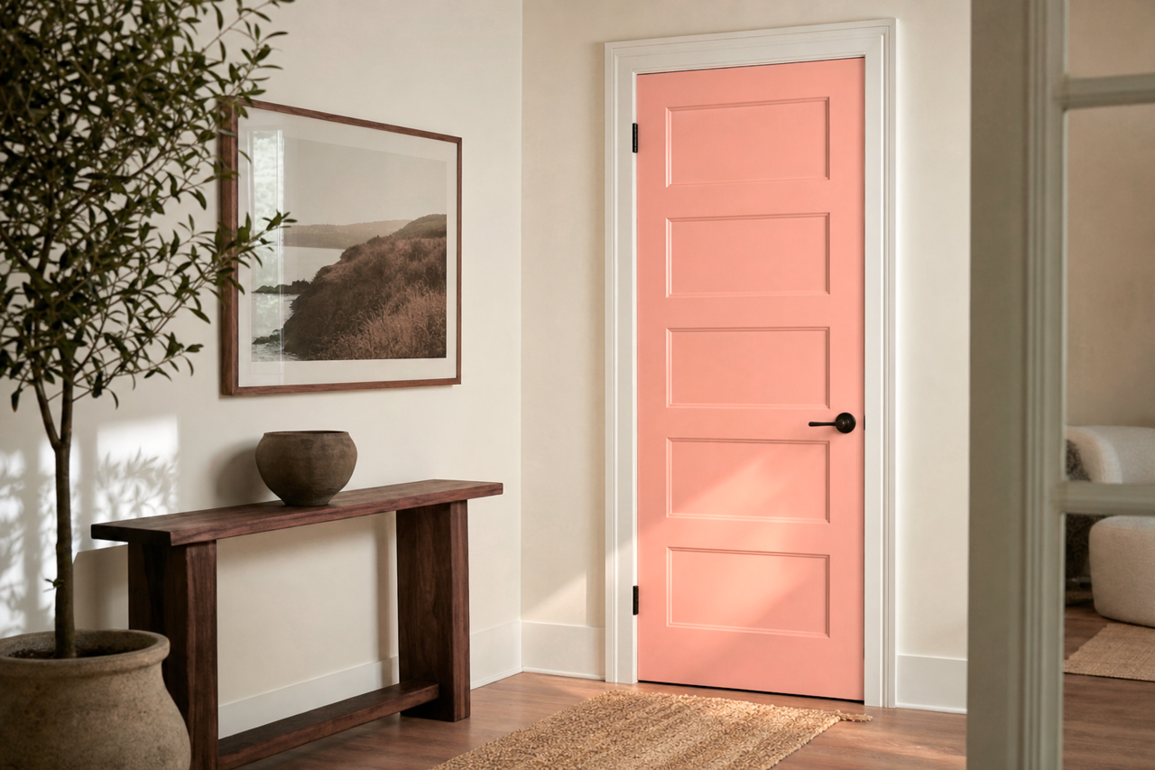 Georgia Peach by Benjamin Moore on interior-doors