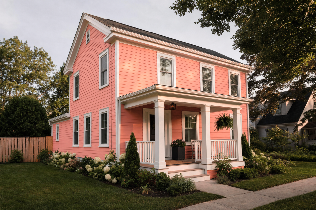 Coral Rock by Benjamin Moore on exterior