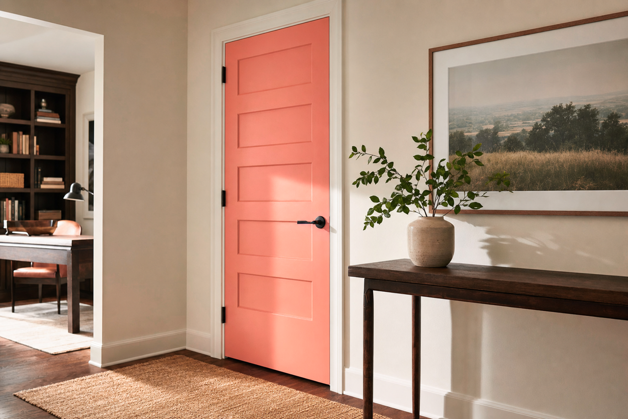 Coral Rock by Benjamin Moore on interior-doors