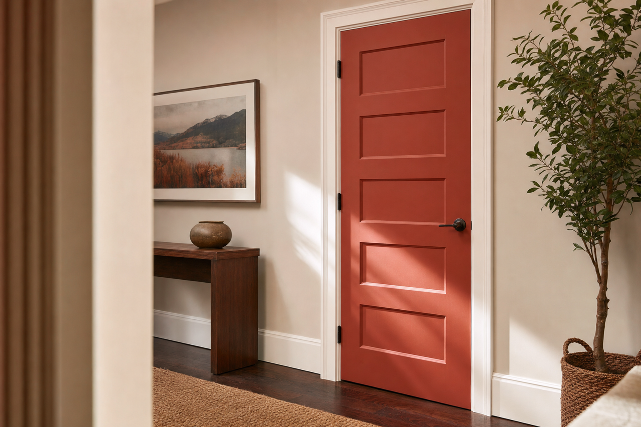 Baked by Benjamin Moore on interior-doors
