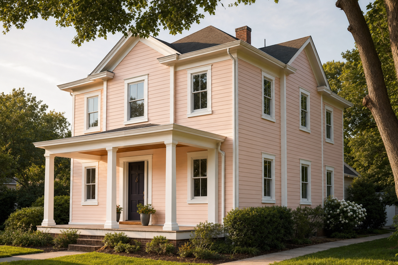 Orchid Pink by Benjamin Moore on exterior