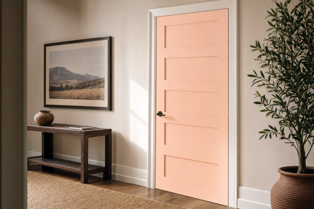 Orchid Pink by Benjamin Moore on interior-doors