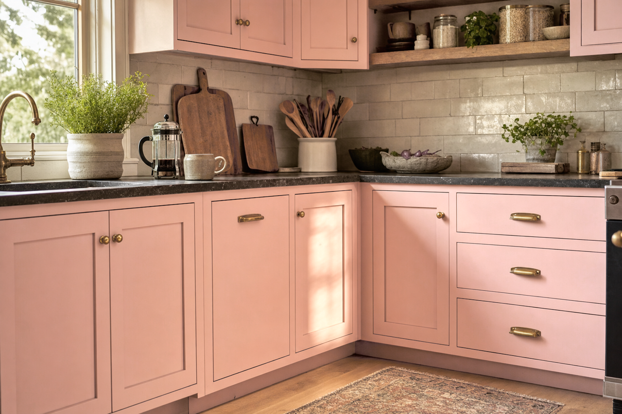 Rosetta by Benjamin Moore on cabinets