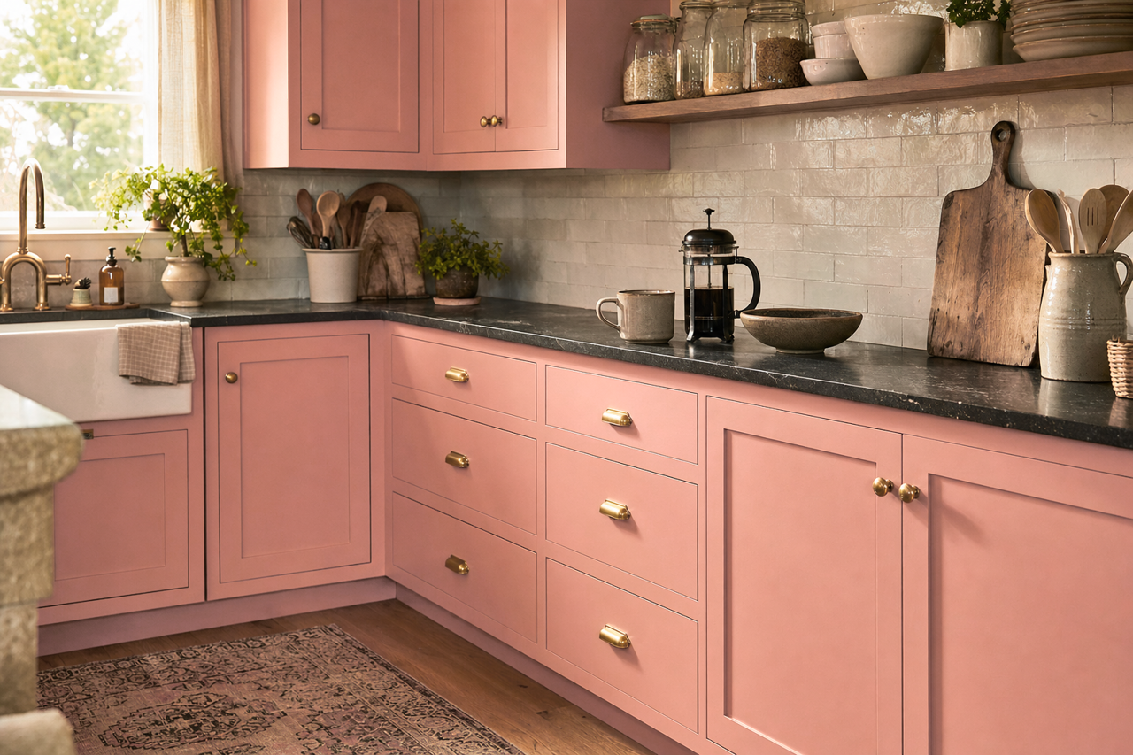 Sharon by Benjamin Moore on cabinets