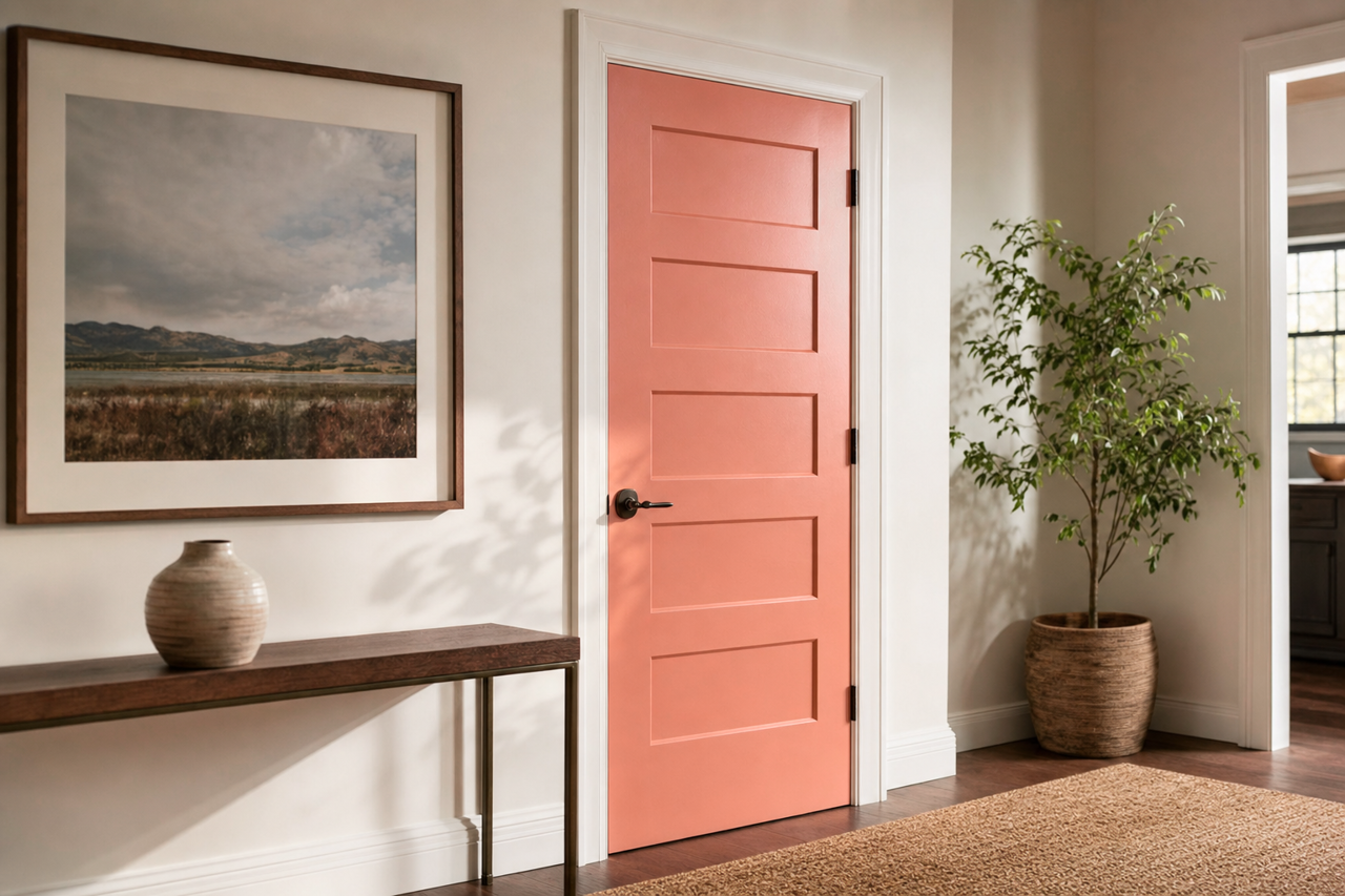 Peaches by Benjamin Moore on interior-doors