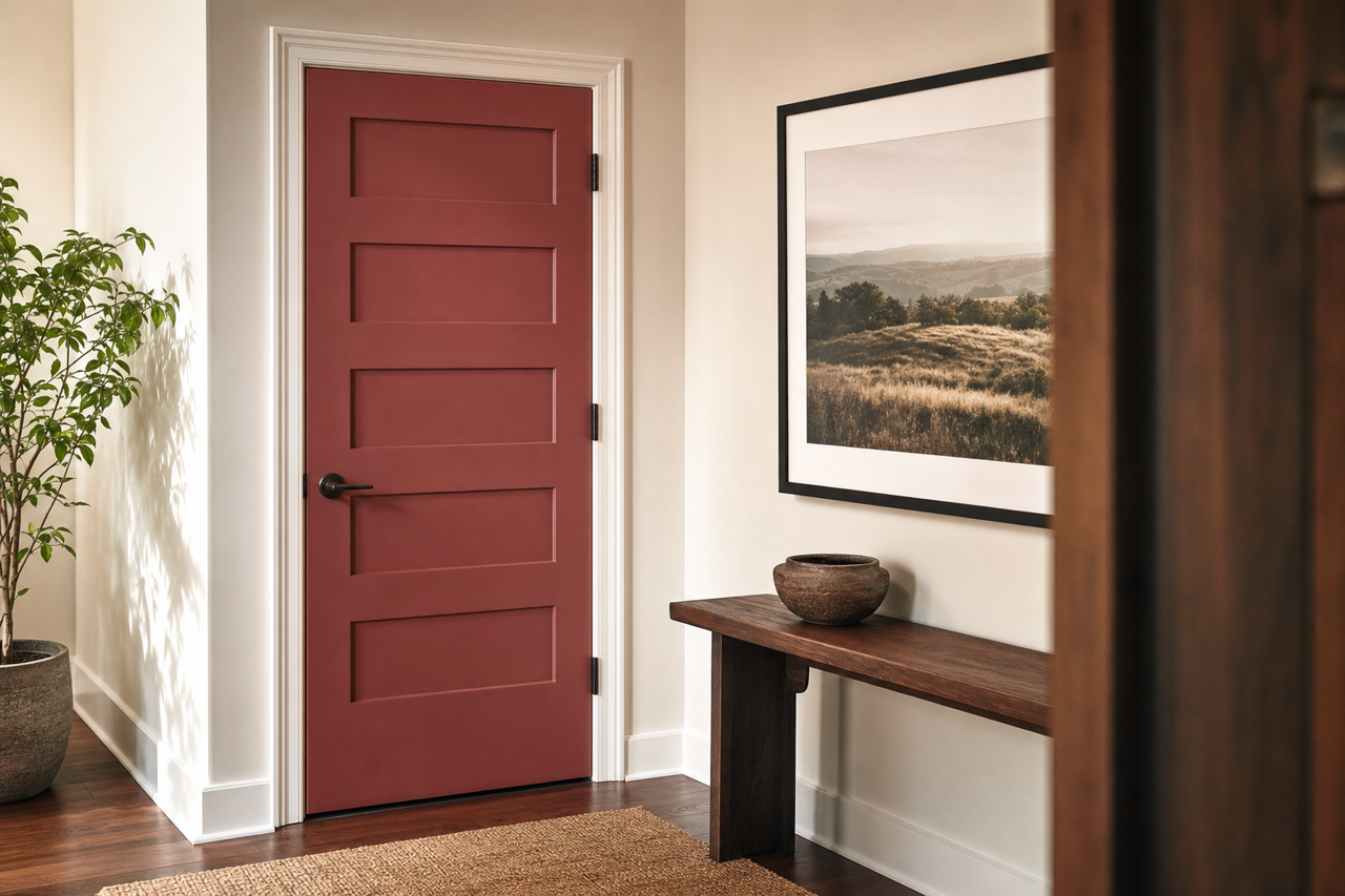 Burnt by Benjamin Moore on interior-doors
