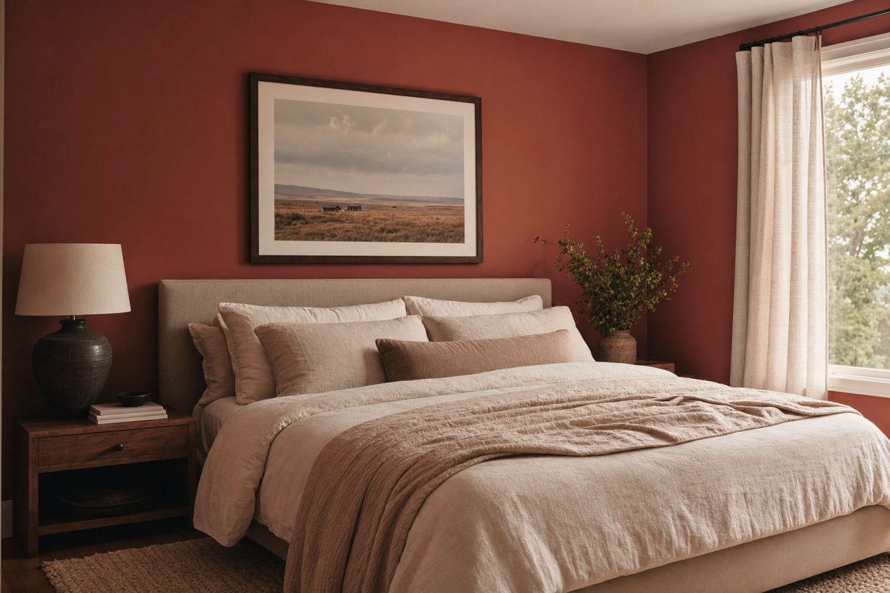 Burnt by Benjamin Moore on interiors