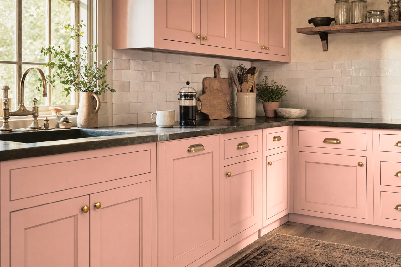 Romantica by Benjamin Moore on cabinets
