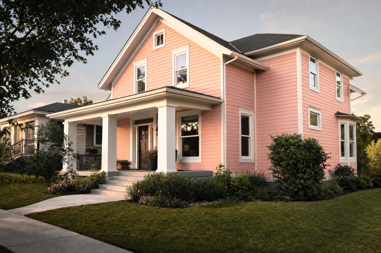 Salmon Mousse by Benjamin Moore on exterior